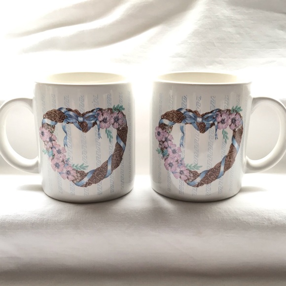 K. I. C. Coffee Tea Mug Wreath Heart Flowers